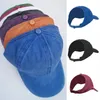 Casquette de Baseball queue de cheval pour femmes, chignon en désordre, visière supérieure à moitié vide, chapeau à rabat, cheveux Afro bouclés, dos nu, casquettes de papa