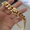 16MM 18MM Uomo Hip Hop Cuban Link Collane Bracciali Girocollo Gioielli Altamente lucidato Casting Catene Doppie chiusure di sicurezza