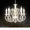 단철 현대 펜던트 샹들리에 빈티지 샹들리에 천장 촛불 조명 조명 조명기구 검은 흰색 홈 조명