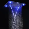 Badezimmer Luxus 31quot Großer LED Bunte Dusche Wasserhahn 304 Edelstahl Niederschlag Wasserfall Duschhead 600800mm mit Fernbedienung 9664084