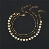 2023 NIEUWE Gouden munten kralen enkelband ketting vrouwen Zomer strand multi layer Wrap Voet Kettingen Armband mode-sieraden zal en sandy gift