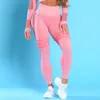 Leggings Yogo da donna Pantaloni lunghi Set pantaloni traspiranti ad alta elasticità Patch da lavoro Pantaloni da yoga casual a vita alta per ragazza