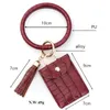 2021 Croco-stijl Armband Sleutelhanger 10 kleuren PU Lether Crocodile Skin O armbanden met muntzak en kwastje Pandent M174B