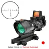 Trijicon Acog 4x32 Real Fiber Optics Red Dot Upplyst Chevron Glass Etched Reticle Tactical Optisk Scope Jakt Optisk Sikt