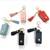 Storage Bags T-shape hand sanitizer Leather Covers Tassel Holder Keychain Liquid soap Solid Candy Pouch Outdoor Potable Warp Bags LSK628