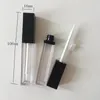 Flacone quadrato nero per lucidalabbra da 8 ml, tubo riutilizzabile in plastica per olio cosmetico vuoto, flacone per tubo per eyeliner liquido F3682