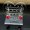 Free Shipping 20pcs 60mm Clear Heart Acrylic Stud Earring Display Stand Holder,Fashion Jewelry Display.Transparent color