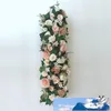 Arc artificiel rangée de fleurs bricolage pivoines en soie Rose rangée de fleurs artificielles pièce maîtresse de mariage toile de fond décorative 100*25 cm