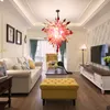 100% Hand Blown Murano Lamp modern Chandeliers Lights With Led Bulbs Red Chandelier middle Size for living room.