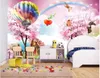 wallpapers Foto feita sob encomenda para paredes 3d mural Floresta Fantasia Árvore Balão animal bonito dos desenhos animados Crianças Kids Room Quarto Mural papéis de parede