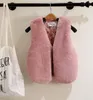 Baby Girls Waistcoat Furry Toddler Girl Vest Coats Solid Spädbarn Tjej Ärmlös Outwear Vinter Barnkläder 7 färger BT4588