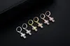 Lyxsmyckesdesigner Cross Earring Dangle Jewelry Hiphop Copper Earring Hooks Zircon Hoop Big Stud Earring Copper Earrings268p