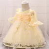 Belle Fleur Filles Robes 3D Fleur Appliqued Dentelle Fait À La Main Arc Fleur Filles Pageant Robe Filles Au Genou Enfants Porter