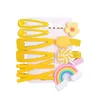 1 zestaw 10 sztuk Rainbow Flower Słodkie dziecko Dziewczyny Barrettes Hairpins Hair Clip Kdis Akcesoria do włosów Piękna Huilin