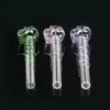 Hosahs Pyrex Oil Burner Pipe Colorful Clear Skull Smoking Hand Pipes Thick Curved Hookahs Tillbehör