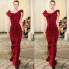 2021 Tony Ward Mermaid Prom Dresses Sexy Ruffles Bateau Neck Evening Gowns Slim Red Carpet Dress vestidos de novia