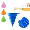 Mini Silicone Silicon Gel Foldable Retractable Collapsible Style Funnel Hopper Kitchen cooking tools Free Shipping LX2466