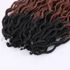 Dreadlocks Extensions de cheveux synthétiques Crochet cheveux Ombre Nu Locs pour femmes Dreadlocks Extensions de cheveux fibre ignifuge basse température