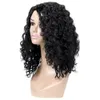 Natural Black Short Kinky Curly Hair Cheap Fluffy Synthetic Wigs Baby Hair High Temperature Fiber Wigs For Black Women4068400