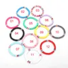 Handgefertigtes Regenbogen-Perlenarmband, bunte Polymer-Ton-Scheibenperlen-Armbänder, Boho-Surf-stapelbares Stretch-Charm-Armband, Schmuck für Frauen und Mädchen