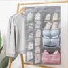 Closet casa dormitório organizador bolsos de malha quarto de armazenamento meias underwear bra duplo guarda-roupa sided cabide organsier