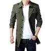 Trench Coat Men Mark Jacket Long Mens Spring Autumn Casual Windbreaker sobretudo botão de moda de moda masculino Men-7 XL