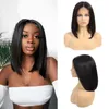 Unice Saç 1346 Dantel Ön İnsan Saç Perukları 814 Siyah Kadınlar İçin Düz Kısa Künt kesim Bob Derin Bölüm Kısa Brezilya WIG6980617