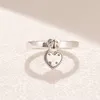 Bague de cadenas en forme de coeur en argent sterling authentique pour Pandora Fashion Party Designer Bijoux pour femmes Cadeau de petite amie Bagues d'amour avec boîte de vente au détail originale