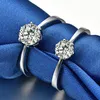 Luxus simulierte Steinringe für Frauen Sterling Silber Engagement Ringe Sona Stone Ehering J1907185177576