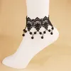 European And American Accessories Wholesale Sweet Fresh Anklet Foot Ring Black Lace Pearl Jewelry Ladies Noble Jewelry Wholesale
