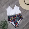 2021 Mulheres Swimsuit Cintura Alta Maid roupa Plus Size Swimwear Push Up Bikini Set Vintage Beach Wear Biquini