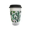12oz-24oz Kaffekopp ärm Neoprenisolerad återanvändbar Kaffe Tea Cup Grip Drink Isolator Leopard Sunflower Baseball Print