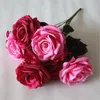 Rose finte europee (10 teste/mazzo) 18,9" Lunghezza Simulazione Rosa d'autunno per fiori artificiali decorativi per la casa di nozze