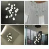 Lustres en cristal à bulles modernes allumant G4 Led Ampoule Lumières Meteor Pluie Goutte Plafond Lampes Suspendues Météorique Douche Escalier Lumière 110V 220V