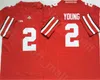 Ohio State Buckeyes Football College 2 Chase Young Jersey University 2 J.K Dobbins Black Red White Breattable Brodery and Sewing Hot