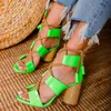 Femmes Sandales Lace Up Summer Summer Talons Femme Sandales Points Fish Mouth Gladiateur Sandales Ladies Pumps Corde de chanvre Talons hauts Y200620