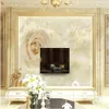 Пользовательские обои для стен 3 d для гостиной Rose Stone Marble фоне стены Mural 3d обои природы