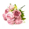 Fake Round Peony (9 huvuden / gäng) 17.72 "Längdsimulering Camellia för hembröllop dekorativa konstgjorda blommor