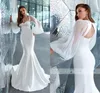 Abito da sposa a sirena vintage di lusso 2021 Abito da sposa con maniche a sbuffo in raso con scollo a cuore Vestido de novia personalizzato