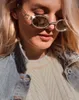 Pretection Retro Design Round Sunglasses Femmes Vintage Steampunk Sun Sunes pour hommes Clean Lens Loglasse de soleil OCULOS1819936