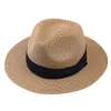 FURTALK 夏帽子女性男性パナマ麦わら帽子夏のビーチ帽子 Fedora UV 日焼け止め Capchapeau ファム T200715