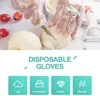 500Pcs VADIV of Safe Disposable Plastic Transparent Food-Grade Gloves, Free of Powder and Latex, Polyethylene, for Cooking, Cleaning, Hair C
