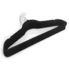10st plastflockning kläder hängare rack svart t-shirt byxor jacka kjol torkhängare med klänning nothches US Stock