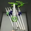 Glass Pipes Smoking blown hookah Manufacture Hand-blown bongs Colored round ball, colored circle, extended glass suction nozzle