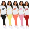 2024 Trajes de Jogger de diseñador de la marca Femenina de algodón Spring Trautfits Spring Spring Tamaño 2xl Camiseta de manga corta Pantalones de dos piezas Set Casualutdoor Sportswear 5477-8