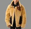 Хорошее качество неподдельной кожи овец куртки шерсти II Мужчины и Женщины мировой войны Полет ВВС Костюм B3 кожаная куртка