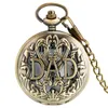 Steampunk antique creux de papa père regarde men039s quartz de poche analogique collier collier de la chaîne de pendentif 9949318