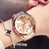 Top Marca de Luxo Rose Gold Mulheres Relógio Calendário À Prova D 'Água Exclusivo Quartz Business Dress Relógios para Feminino Golden Lady Relógio CX2002514