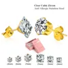 Stud LUXUSTEEL White Crystal Size 3mm5mm7mm Mixed Style RoundSquare Cubic Zirconia 6pairsBoxes Earrings Sets Female Bijoux Gif3925293