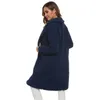 Kvinnor Lamm Wool Coat Vinter Fashion Trend Occident Mid-Length Plush Cardigan OuterWear Designer Kvinna Solid Färg Långärmad Coat Kläder